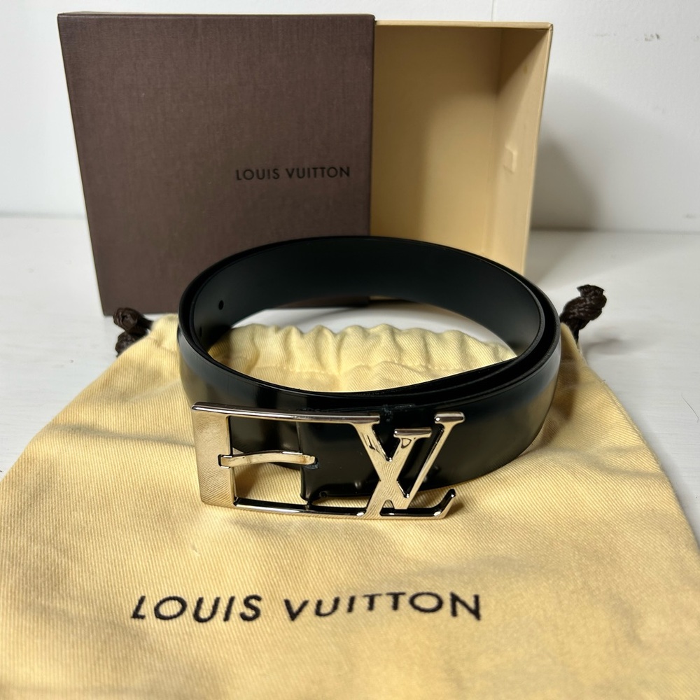 Louis Vuitton Black Leather Neogram Belt 85m